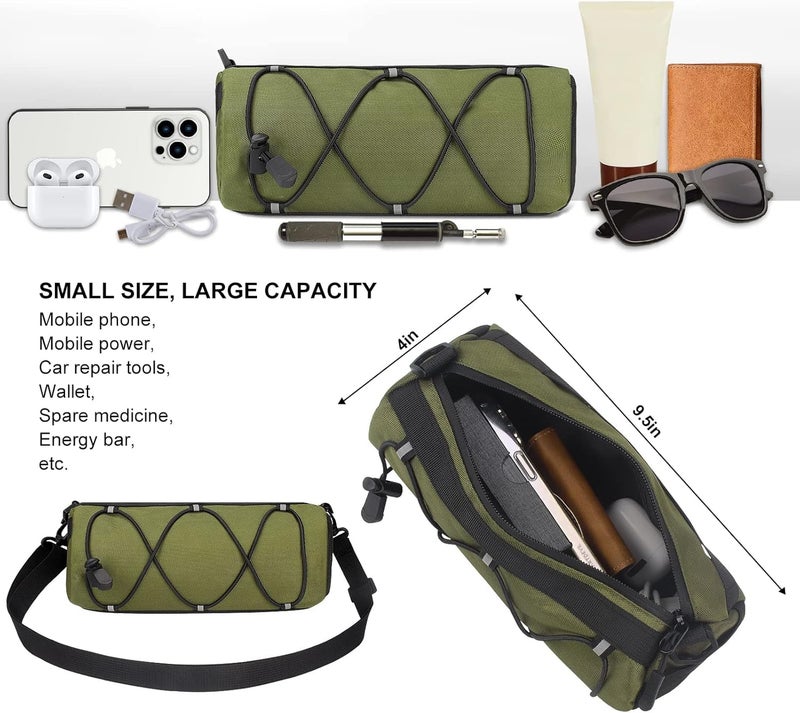 ‎KOSIBATE Bike Handlebar Bag,Bicycle Handlebar bag,Bike Frame Bag with Shoulder Strap,Bicycle Front Bag Fram Storage Roll Bag Mountain Road Bikes Bicycle Accessories, Bike Pouch for Bicycle ( - Image 4